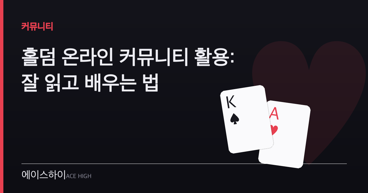 홀덤 온라인 커뮤니티 — 에이스하이 포커 가이드 이미지