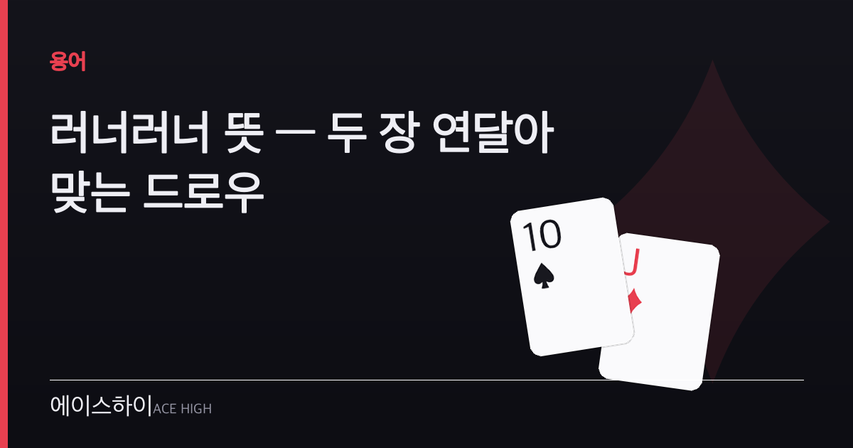 러너러너 뜻 — 에이스하이 포커 가이드 이미지