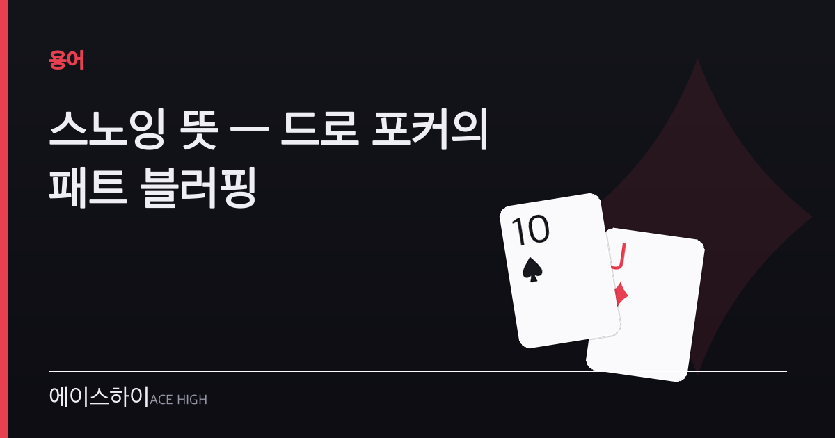 스노잉 뜻 — 에이스하이 포커 가이드 이미지