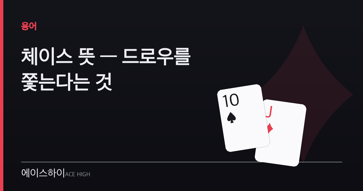 체이스 뜻 — 에이스하이 포커 가이드 이미지