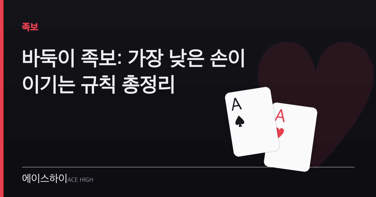 바둑이 족보 — 에이스하이 포커 가이드 이미지