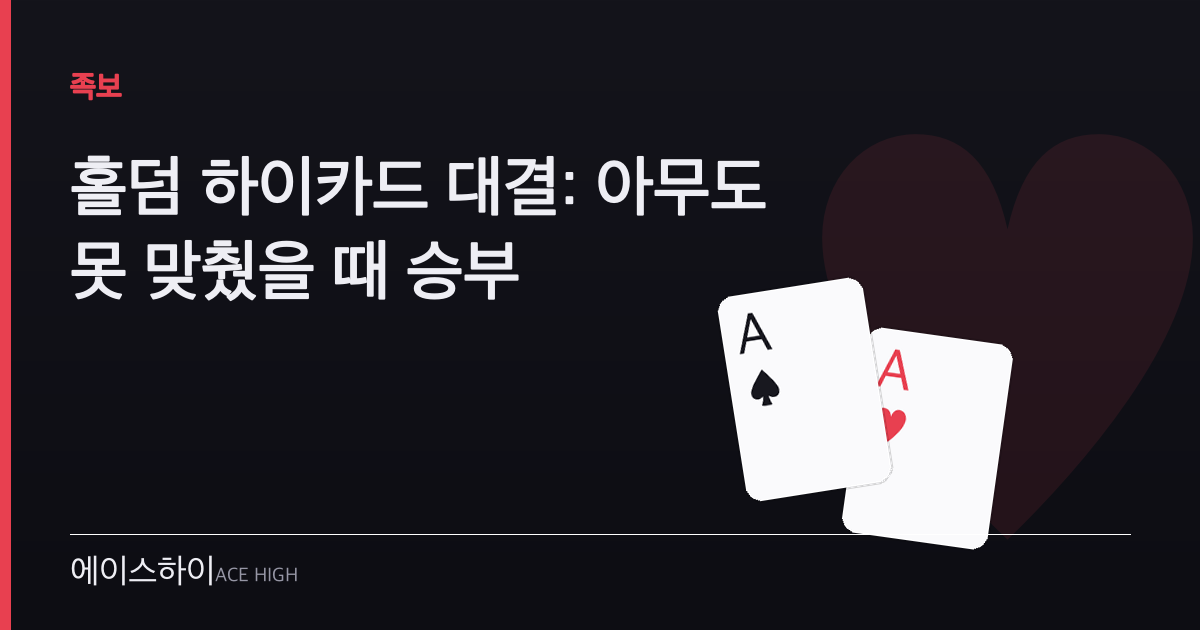 홀덤 하이카드 대결 — 에이스하이 포커 가이드 이미지