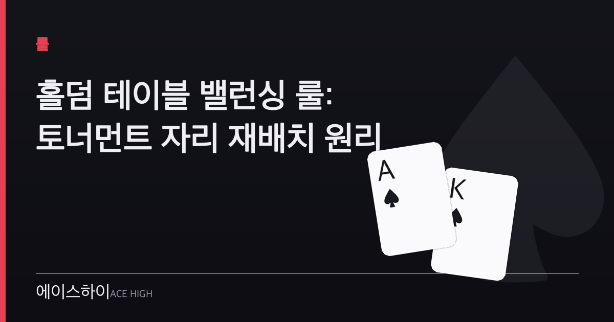 홀덤 테이블 밸런싱 룰 — 에이스하이 포커 가이드 이미지
