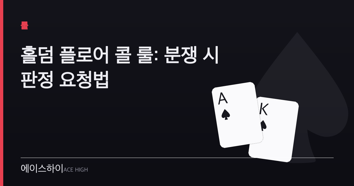 홀덤 플로어 콜 룰 — 에이스하이 포커 가이드 이미지