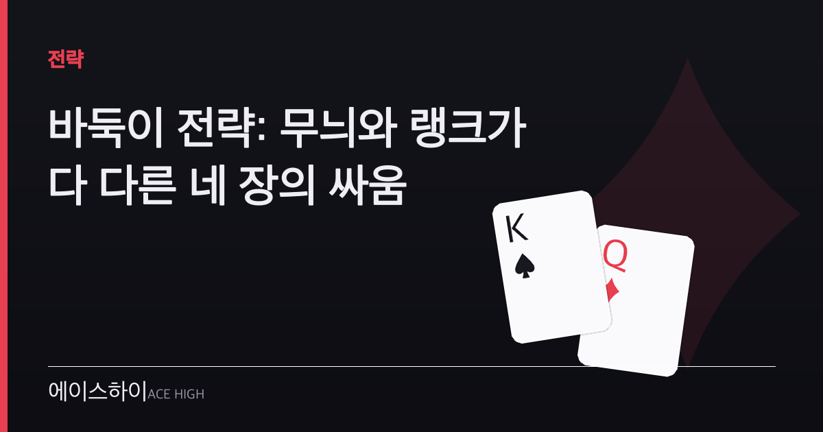 바둑이 전략 — 에이스하이 포커 가이드 이미지