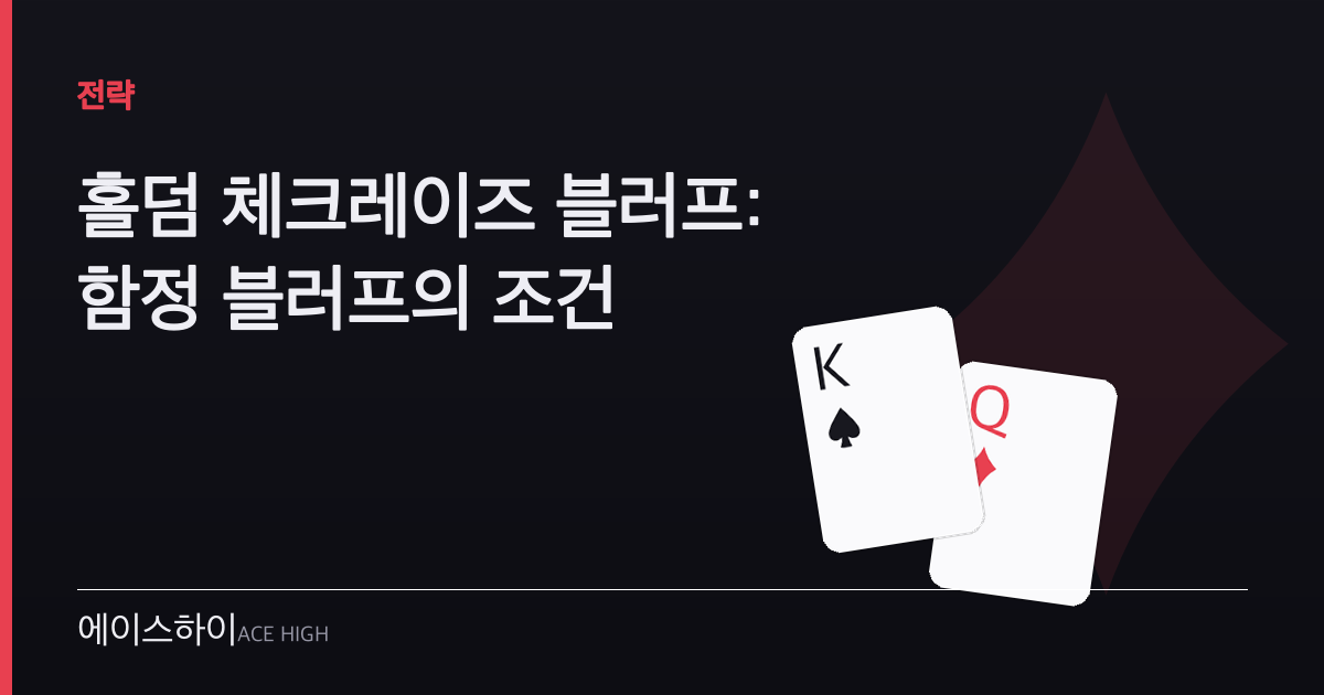 홀덤 체크레이즈 블러프 — 에이스하이 포커 가이드 이미지