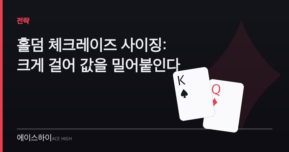 홀덤 체크레이즈 사이징 — 에이스하이 포커 가이드 이미지