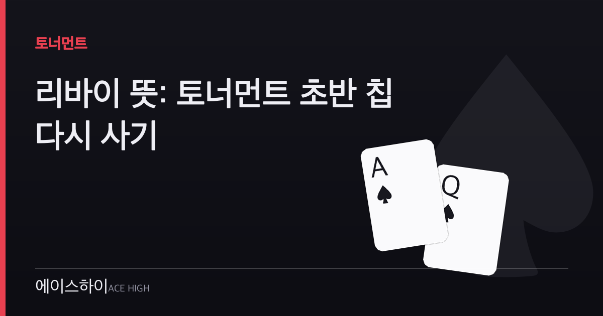 리바이 뜻 — 에이스하이 포커 가이드 이미지