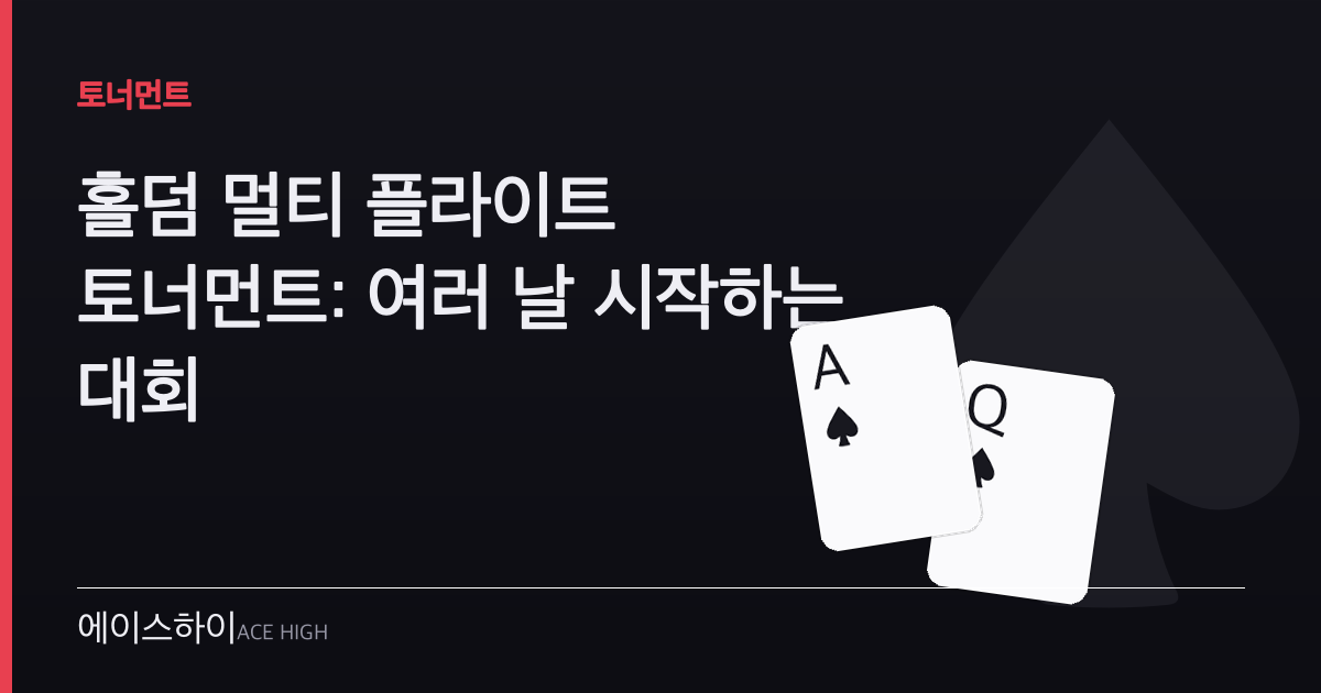 홀덤 멀티 플라이트 토너먼트 — 에이스하이 포커 가이드 이미지